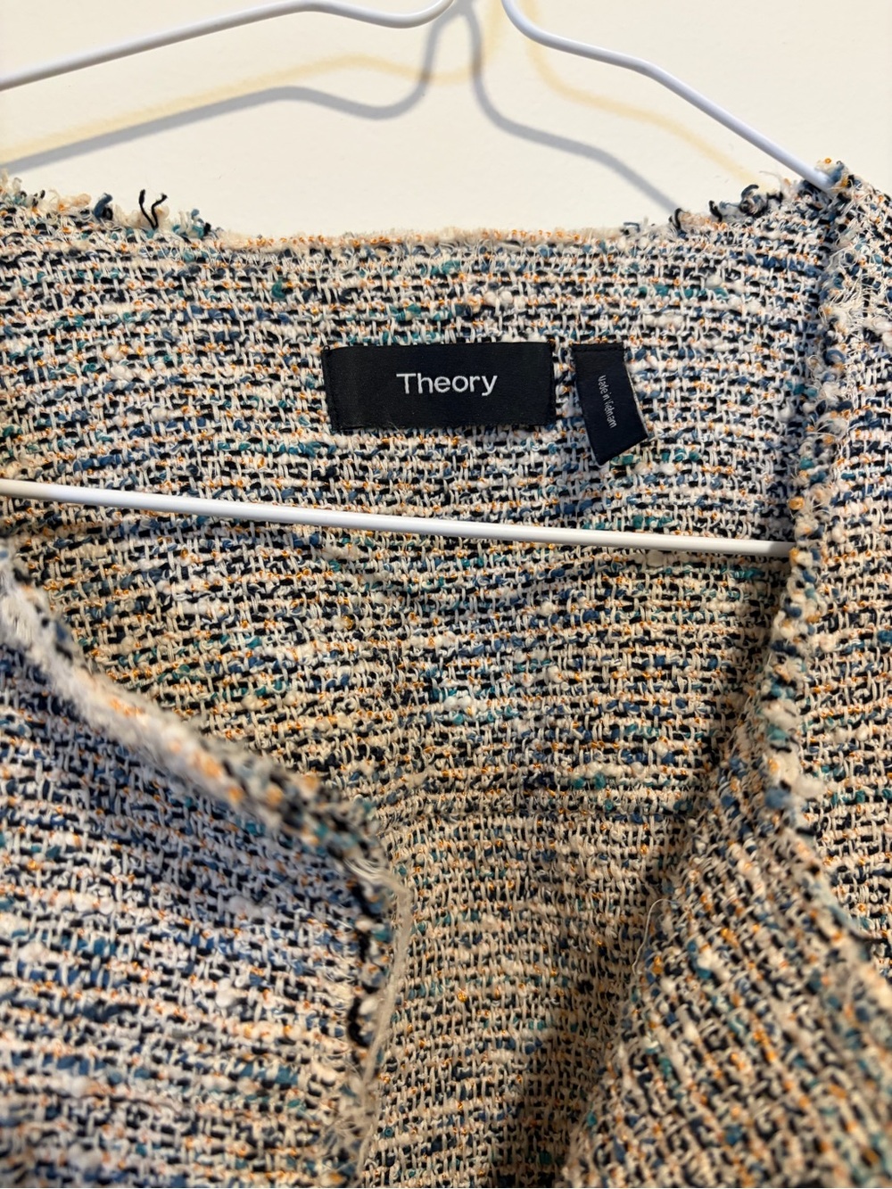 Theory Neutral Multi Tweed Cropped Jacket - Picture 5 of 6
